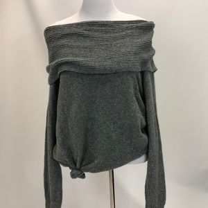 Soft Gray Off The Shoulder Sweater